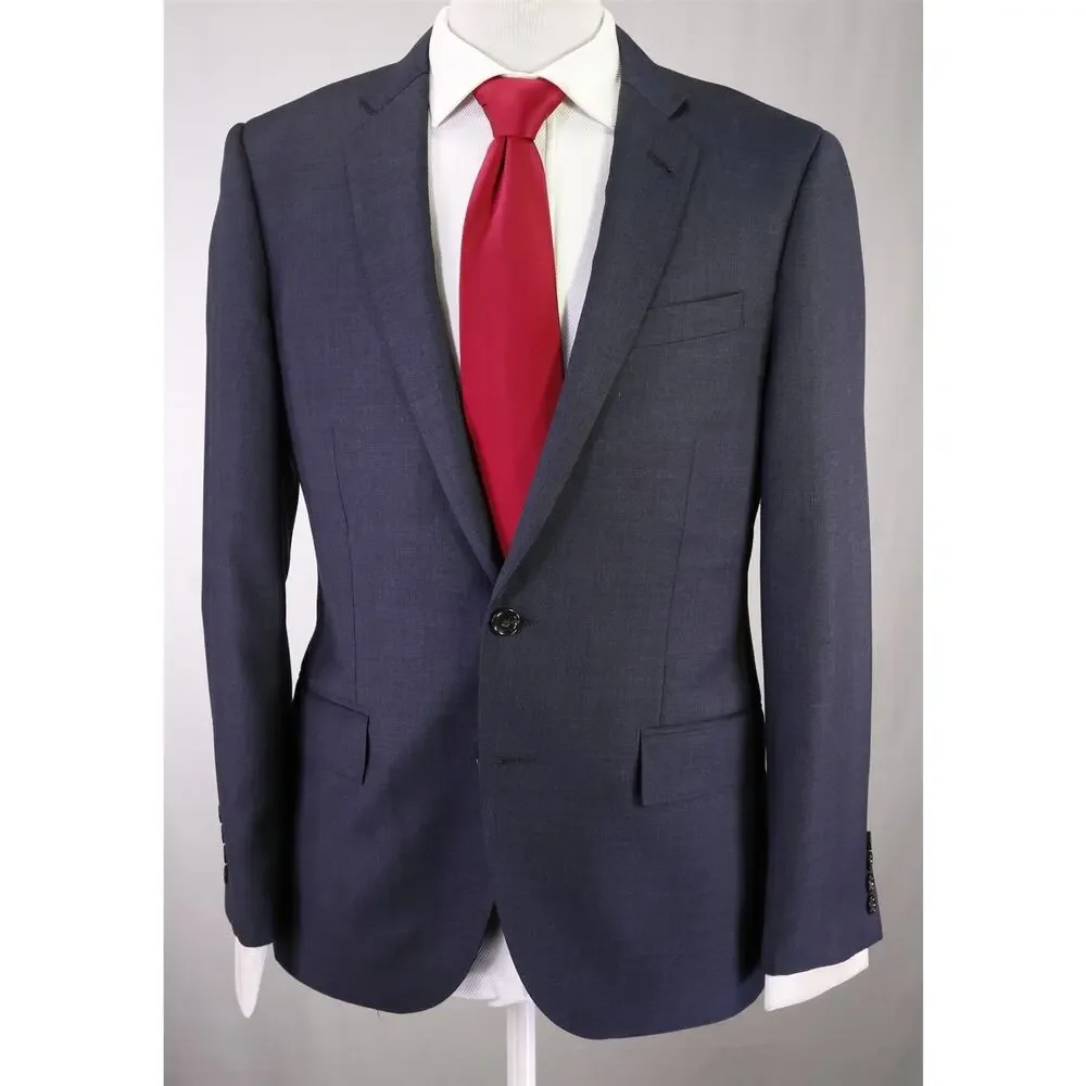 J Crew Ludlow Blue Gray 2-Btn Italian Wool Suit 38S
